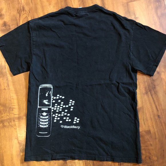 VINTAGE BLACKBERRY T-SHIRT NAVY BLACK MEDIUM - Picture 2 of 4